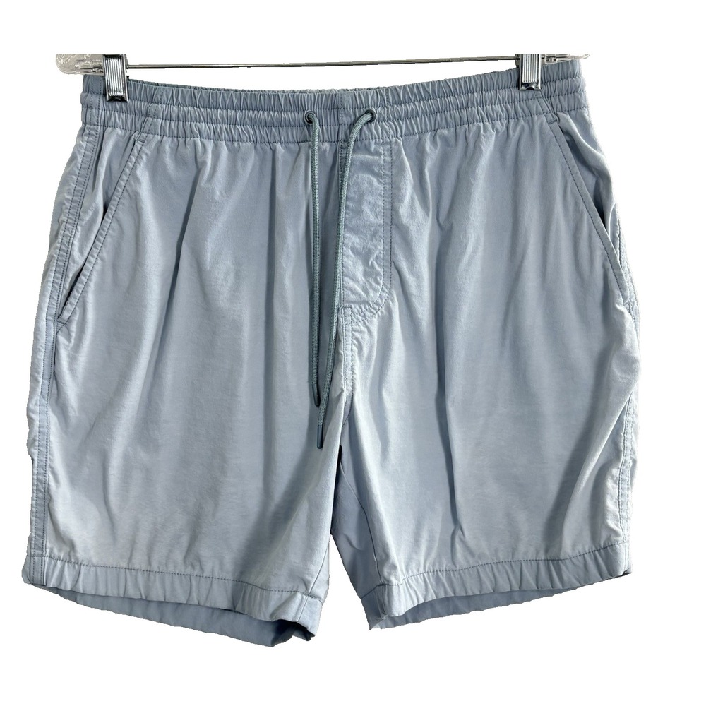J CREW NY Men Elastic Waist Drawstring Pockets Shorts Sz M Blue Summer 73-8